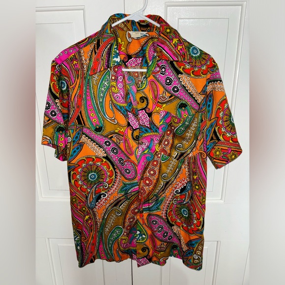 Vintage 70’s Luau Sportswear Shirt - Bark Cloth - Made in USA - Picture 1 of 4